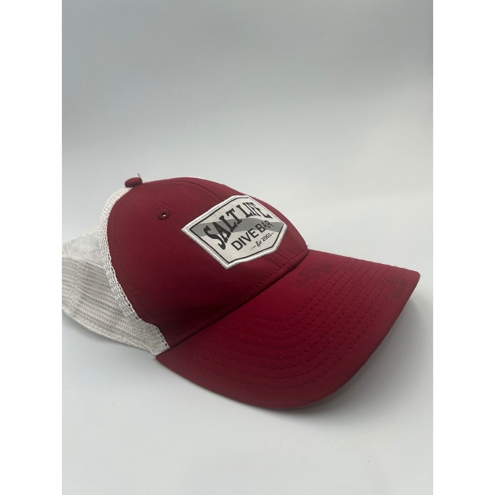 Salt Life Dive Bar Trucker Hat Red White Mesh Snapback‎ Baseball Cap B934